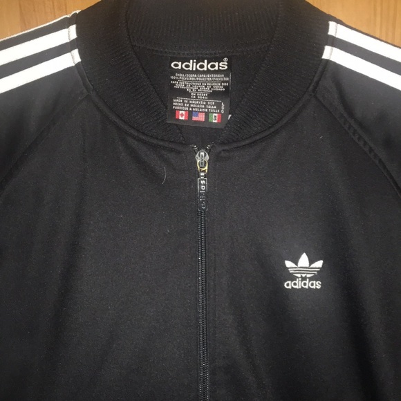 Adidias OG Mens M Polyester 3 Stripe zipper jacket - Picture 2 of 5